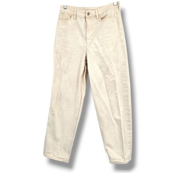 COS Tapered Ankle Jeans High Rise Mom Ridge Modern Beige Denim‎ Pants Size 27 - Picture 1 of 9